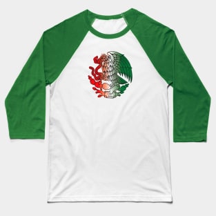 Mexican Flag Eagle Baseball T-Shirt